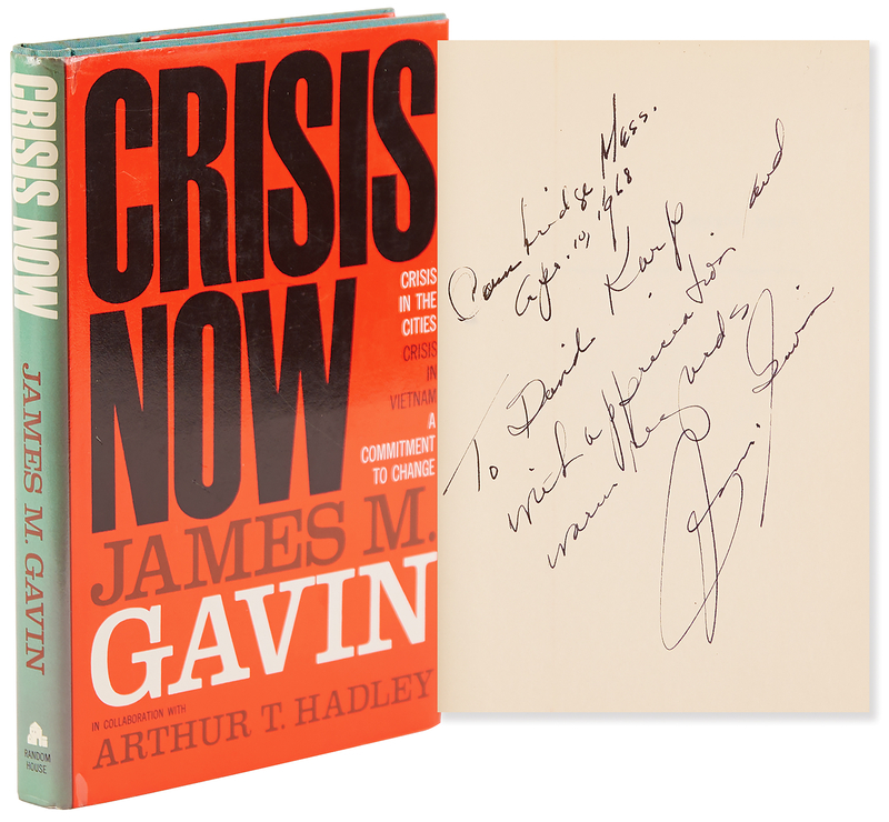Lot 480 James M. Gavin Signed Book - Crisis Now