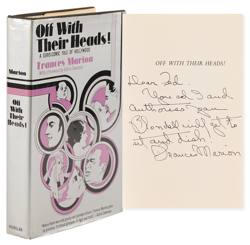 Lot 897 Frances Marion Signed Book - Off With Their Heads!