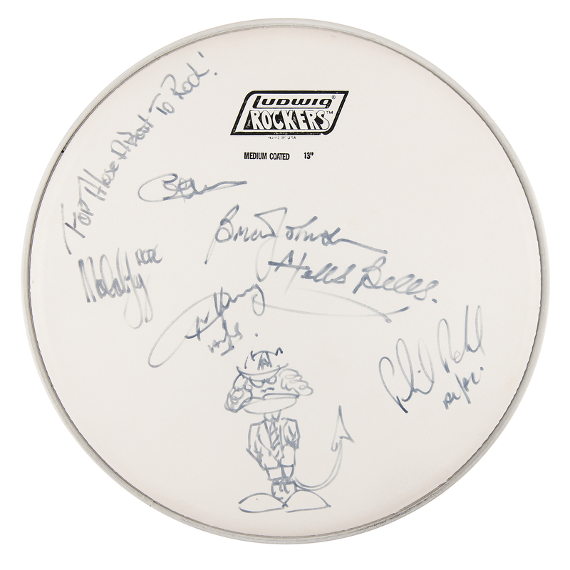 Lot 735 AC/DC Signed Drum Head