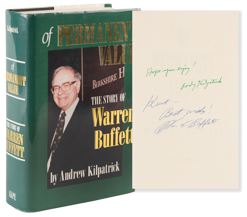 Lot 317 Warren Buffett Signed Book - Of Permanent Value