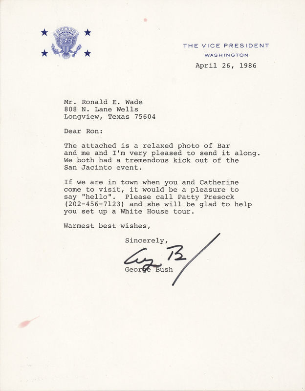 Lot 69 George Bush Typed Letter Signed as Vice President