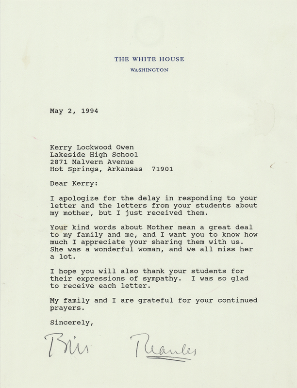 Lot 84 Bill Clinton Typed Letter Signed as President