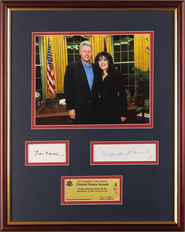 Lot 87 Bill Clinton and Monica Lewinsky Signatures