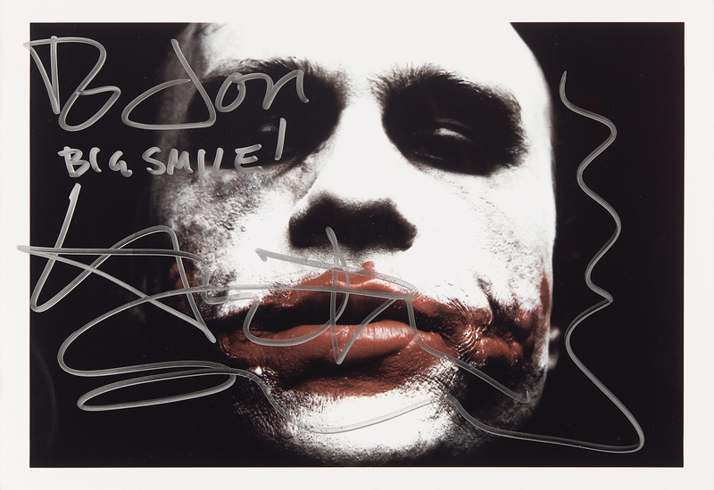 Lot 810 Heath Ledger Rare Signed Photograph as The Joker: 