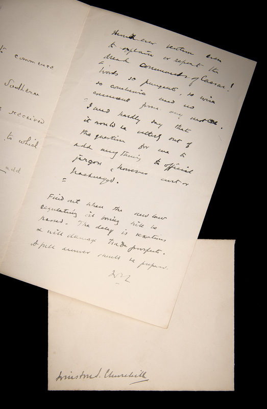 Lot 229 Winston Churchill (2) Signed Items - Autograph Letter and Envelope - 