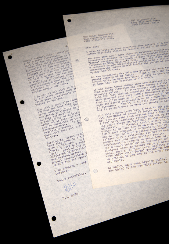 Lot 258 Steve Biko Typed Letter Signed on Police Harassment: 