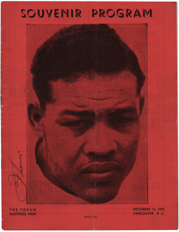 Lot 955 Joe Louis Signed Boxing Exhibition Program (1945)