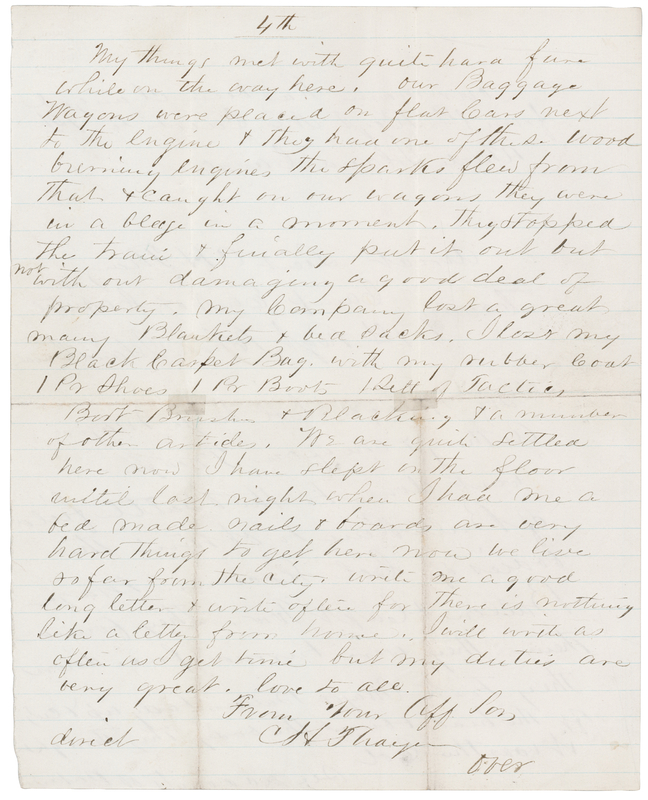 Lot 466 Civil War: Charles Henry Thayer Autograph Letter Signed on Finding the Body of Major Sullivan Ballou