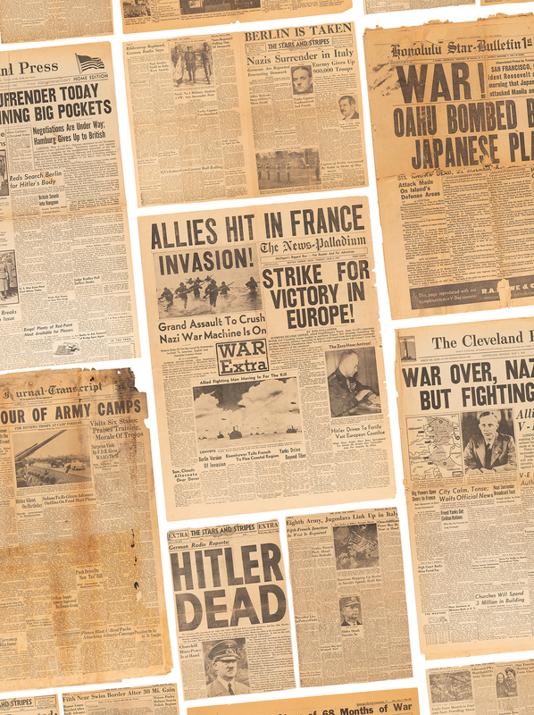 Lot 490 WWII Newspaper Collection