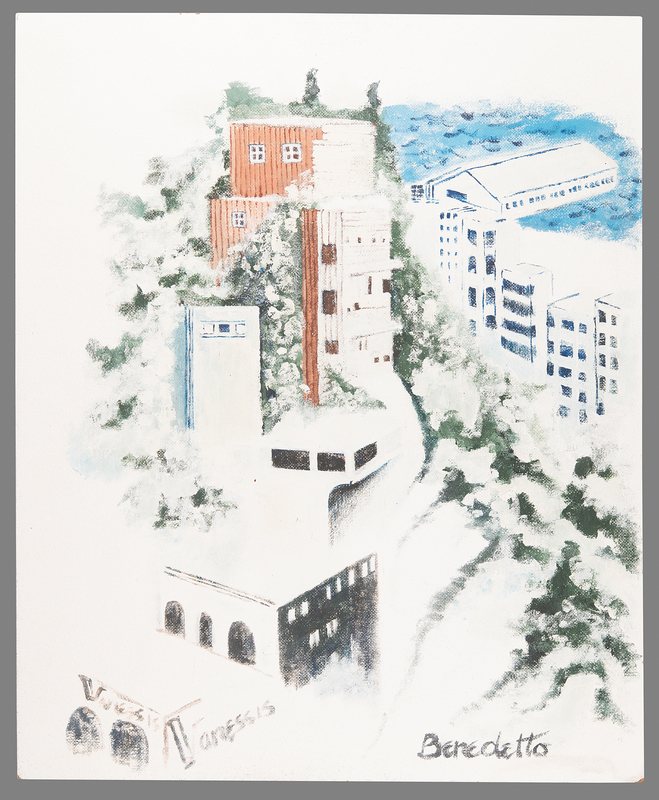 Lot 666 Tony Bennett Original Painting of a San Franciso 'Cityscape' - Presented to Doris Day