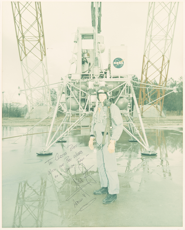 Lot 506 Neil Armstrong Oversized Signed Photograph at Langley's Lunar Landing Research Vehicle