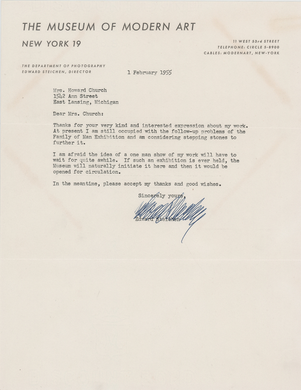 Lot 593 Edward Steichen Typed Letter Signed: 