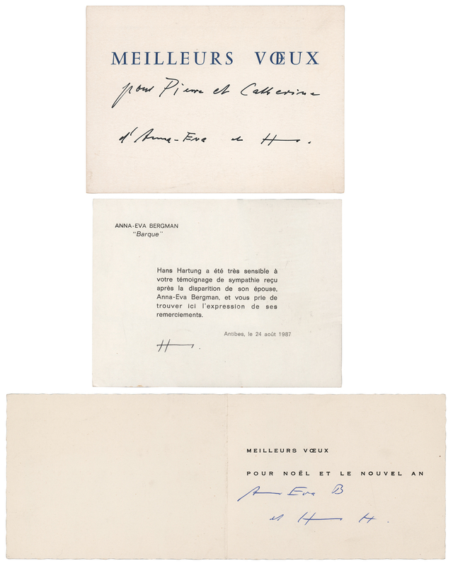 Lot 585 Hans Hartung (3) Signed Greeting Cards