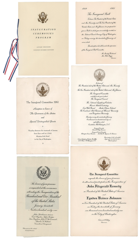 Lot 136 John F. Kennedy Inaugural Invitations and Program (6)