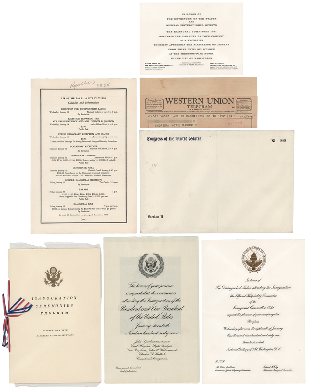 Lot 137 John F. Kennedy Inaugural Invitations and Program (4)