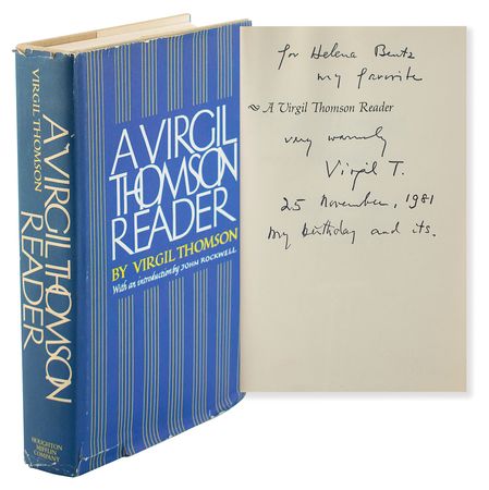 Lot #711 Virgil Thomson Signed Book - Image 1