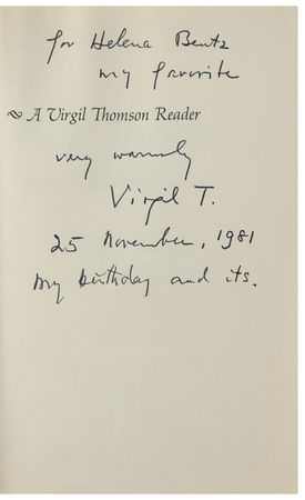 Lot #711 Virgil Thomson Signed Book - Image 4