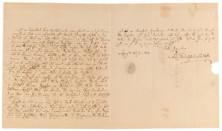 Lot #662 Felix Mendelssohn-Bartholdy Autograph Letter Signed on Performing Bach, Beethoven, and Handel, with AMQ and Partial ALS (Lot of 3): 