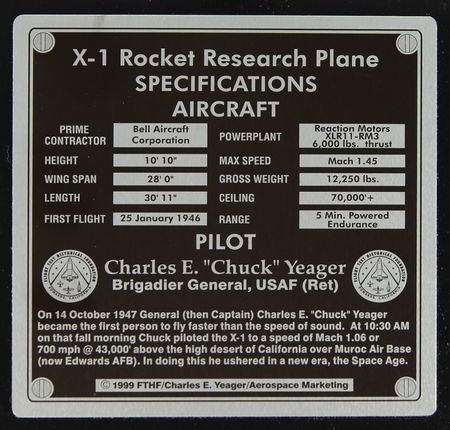 Lot #500 Chuck Yeager Signed ?Glamorous Glennis? Bell X-1 Model - Image 4