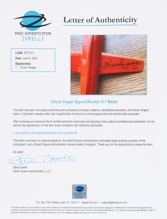 Lot #500 Chuck Yeager Signed ?Glamorous Glennis? Bell X-1 Model - Image 5