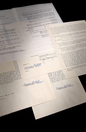 Lot #574 Norman Rockwell (3) Documents Signed for 'Stagecoach' Artwork - Image 1