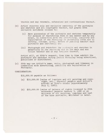 Lot #574 Norman Rockwell (3) Documents Signed for 'Stagecoach' Artwork - Image 3