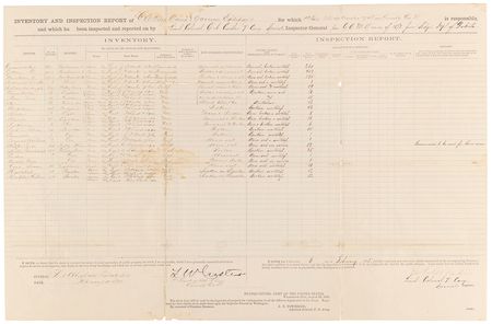 Lot #444 George A. Custer and Thomas W. Custer Document Signed - 7th Cavalry Inventory Report at Fort Abraham Lincoln - Image 2