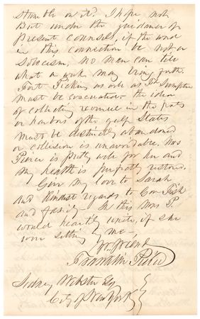 Lot #10 Franklin Pierce Autograph Letter Signed on the Eve of War - 