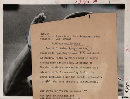 Lot #421 Joseph Stalin Original Wirephoto (1953) - Image 2