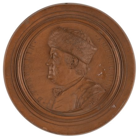 Lot #334 Benjamin Franklin Terracotta Portrait
