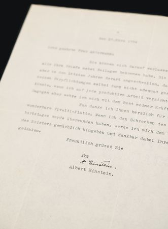 Lot #279 Albert Einstein Typed Letter Signed, Sending Thanks for 