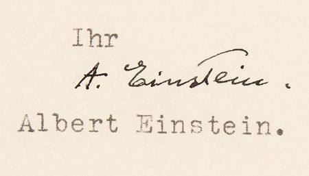 Lot #279 Albert Einstein Typed Letter Signed, Sending Thanks for 