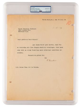 Lot #278 Albert Einstein Typed Letter Signed - PSA GEM MINT 10 - Image 1