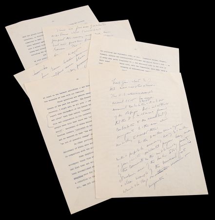 Lot #30 John F. Kennedy Handwritten Speech Draft on Hand-Corrected Typescript on the Cold War: 