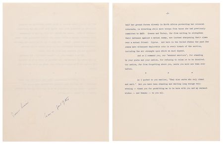 Lot #30 John F. Kennedy Handwritten Speech Draft on Hand-Corrected Typescript on the Cold War: 