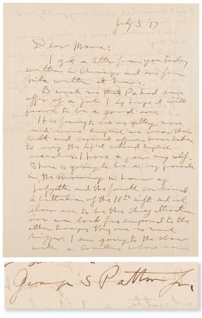 Lot #445 George S. Patton World War I-Dated Autograph Letter Signed: 