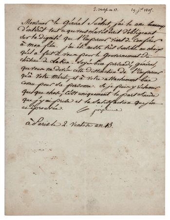 Lot #313 Josephine Bonaparte Letter Signed to