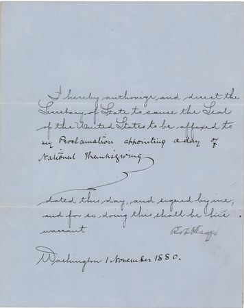 Lot #106 Rutherford B. Hayes Document Signed as