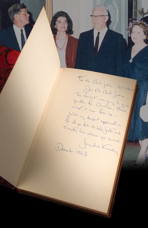 Lot #21 Jacqueline Kennedy Signed Book, Presented