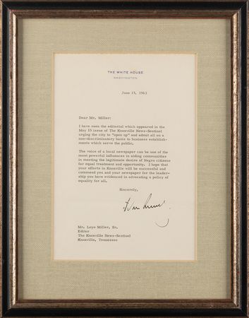 Lot #32 John F. Kennedy Typed Letter Signed as President - Written Four Days After His Famous 'Report to the American People on Civil Rights' Speech - Image 1