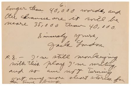 Lot #618 Jack London 'White Fang' Archive, with Autograph Letter Signed and Publishing Agreement: 