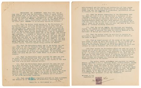 Lot #618 Jack London 'White Fang' Archive, with Autograph Letter Signed and Publishing Agreement: 