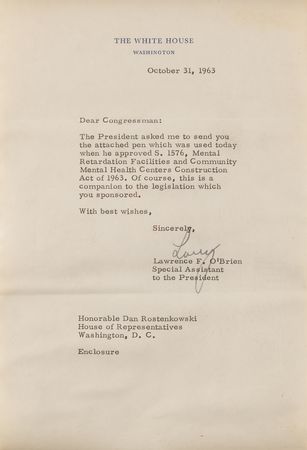 Lot #38 John F. Kennedy 1963 Community Mental Health Act Signing Pen - Presented to an Influential Illinois Congressman - Image 2