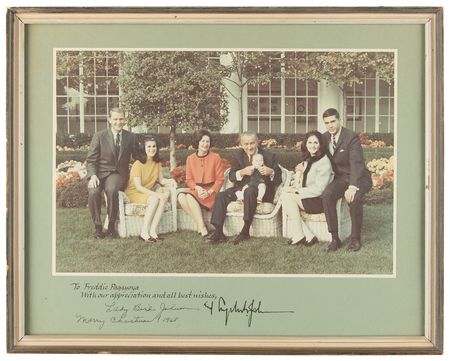 Lot #120 Lyndon and Lady Bird Johnson Signed Photograph as President and First Lady - 