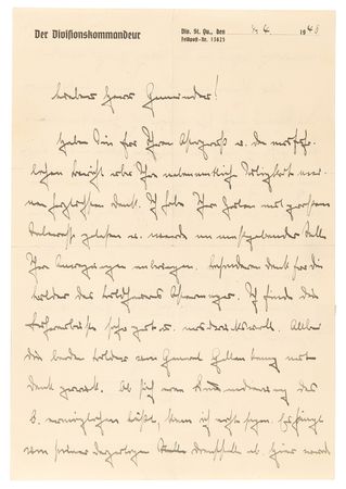 Lot #446 Erwin Rommel World War II-Dated Autograph