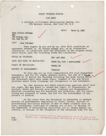 Lot #626 Lillian Hellman Document Signed - Image 2