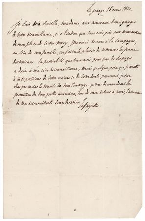 Lot #442 Marquis de Lafayette Autograph Letter