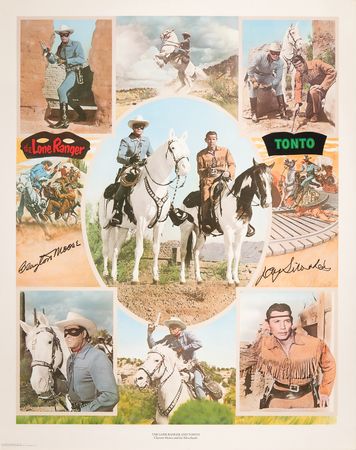Lot #902 Clayton Moore and Jay Silverheels Signed Print - Image 1