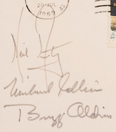 Lot #503 Apollo 11 Crew-Signed 'Type 1' Insurance Cover - From the Buzz Aldrin Family Space Collection - Image 2