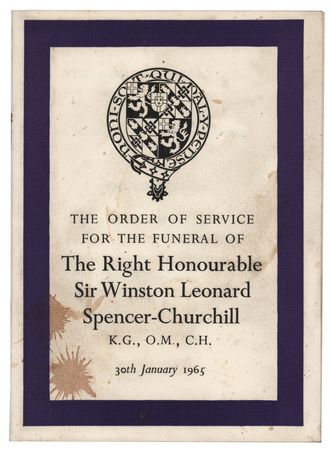 Lot #327 Winston Churchill Funeral Program